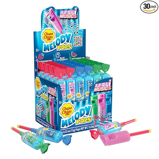Chupa Chups Melody Pop, Assorted Flavors, Whistle Lollipops