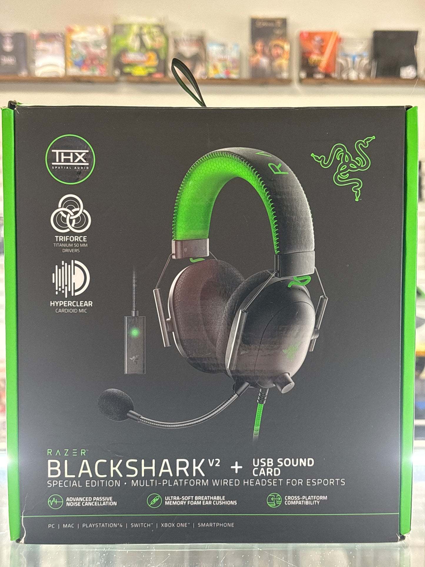 Razer Blackshark V2 + usb sound card for pc, mac, ps 4, switch, xbox one, smartphone (Playstation 4)