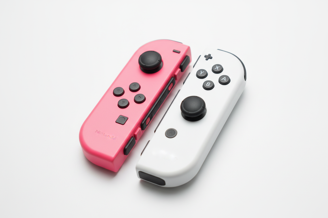 Pink and white Joy Con